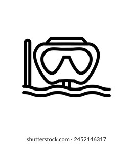 snorkel scuba diving mask icon line