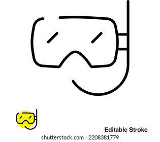 Snorkel Scuba Vector Line Icon Eps