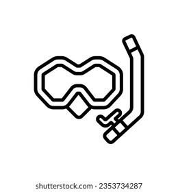 Snorkel Set Outline Icon Vector Illustration