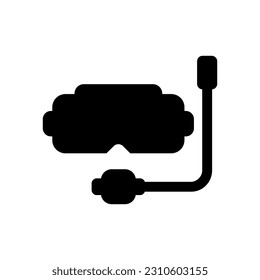 Snorkel silhouette icon. Design element of Summer time vacation, vector illustration in trendy style. Editable graphic resources for many purposes.