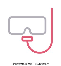 snorkel vector colour flat icon 