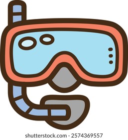 Snorkel vector doodle illustration and graphic