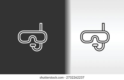 Vector de snorkel, icono o logotipo signo aislado símbolo ilustración