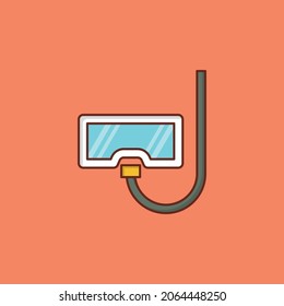 Schnorchel, Vektorgrafik auf transparentem Hintergrund. Symbole in Premium-Qualität. Vector Line Flaches Farbsymbol für Konzept und Grafikdesign.