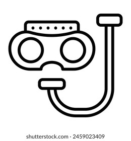 Snorkel Vector Line Icon Design