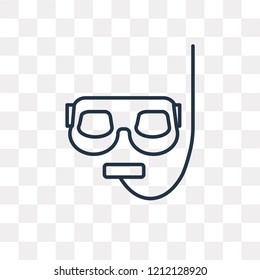 Snorkel vector outline icon isolated on transparent background, high quality linear Snorkel transparency concept can be used web and mobile