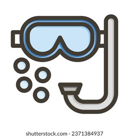Icono De Colores Llenos De La Línea Espesa Del Vector De Snorkel Para Uso Personal Y Comercial.
