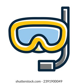 Snorkel Vector Thick Line Filled Dark Colors Icons For Personal And Commercial Use.
