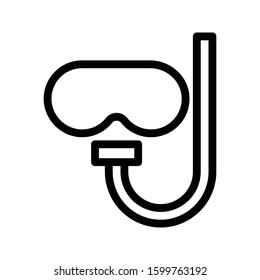 snorkel vector thin line icon 