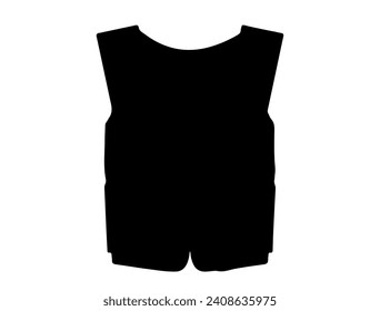 Snorkel vest silhouette vector art white background