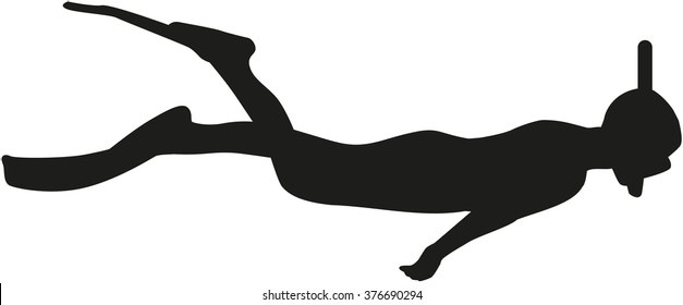 Snorkeler silhouette