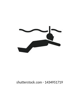 Snorkeling Area Sign Vector. Water Safety Symbol Vector Icon