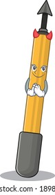 Snorkeling arrow clothed as devil cartoon character design on Halloween night