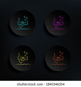 Snorkeling dark badge color set icon. Simple thin line, outline vector of travel icons for ui and ux, website or mobile application