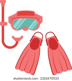 Snorkeling Equipment Summer Element Illustration