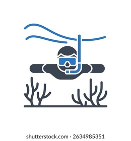 Snorkeling Exploration Icon Isolated On White Background