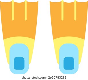 Snorkeling Fins Icon in Flat Vector Style
