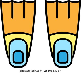 Snorkeling Fins Icon: Water Sport Equipment Illustration