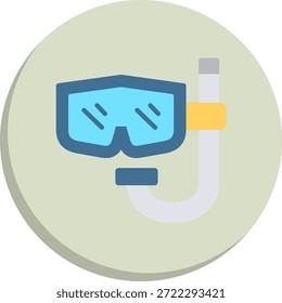 Icono de estilo de círculo plano de buceo