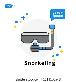 Snorkeling Flat icon. Used For web, logo, mobile app, User Interface