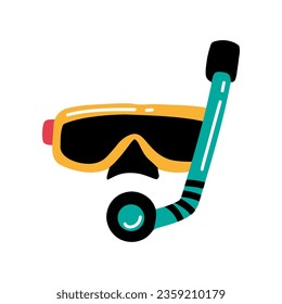 Snorkeling Flat Style Icon. Cartoon Vector Illustration
