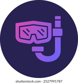 Snorkeling Glyph Circle Gradient Icon