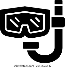 Snorkeling Glyph Vector Icon Design