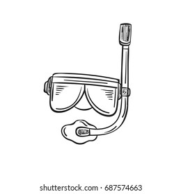Snorkeling Goggles Doodle 