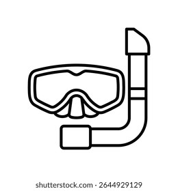 Snorkeling goggles icon with breathing tube