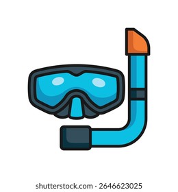 Snorkeling goggles icon with breathing tube