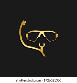 Snorkeling, icon, beach gold icon. Vector illustration of golden style