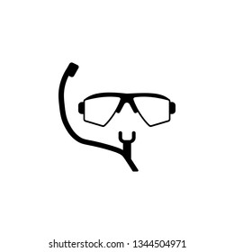 Snorkeling, icon, beach. Summer vector icon Black Thin flat Symbol of Tourism for Web and App development Isolated on White Background. Vector