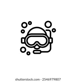 Icono de buceo o diseño de logotipo Ilustración vectorial de símbolo de signo aislado - icono de Vector de estilo de línea de alta calidad adecuado para diseñadores, desarrolladores web, pantallas y Sitios web