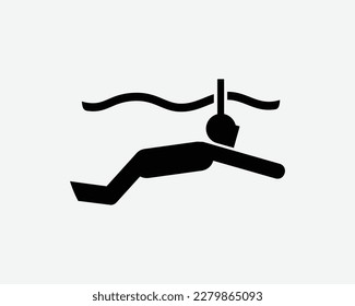 Snorkeling Icon Snorkel Man Dive Diving Water Sport Activity Vector Black White Silhouette Symbol Sign Graphic Clipart Artwork Illustration Pictogram