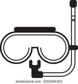 snorkeling icon vector design template and illustration with editable stroke
