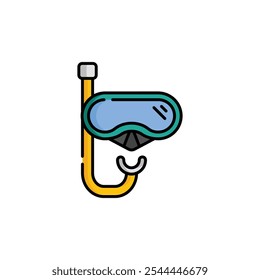 Snorkeling Icon Vector. Diving Icon. Lineal or Linear Color.