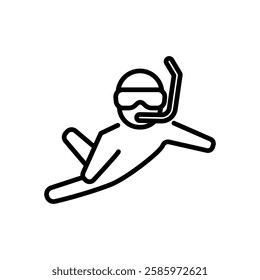 snorkeling icon vector, line style icon