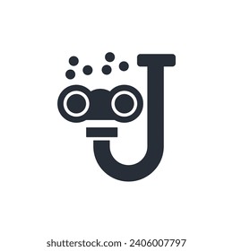 snorkeling icon. vector.Editable stroke.linear style sign for use web design,logo.Symbol illustration.