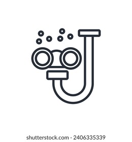 snorkeling icon. vector.Editable stroke.linear style sign for use web design,logo.Symbol illustration.