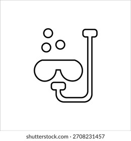 snorkeling icons. simple line vector