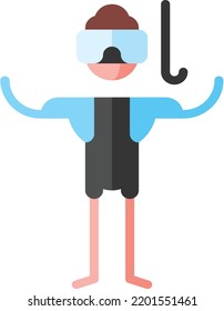 snorkeling isolated design element stock illustration. Vector on a white background