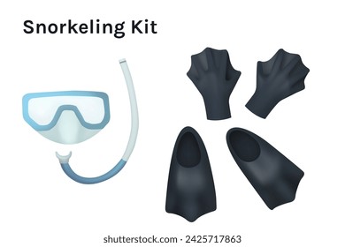 Kit de snorkeling diseño de ilustración vectorial.