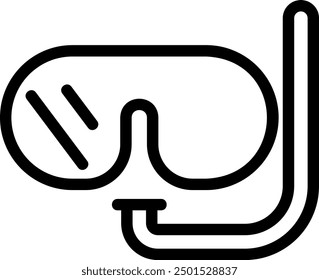 snorkeling line icon illustration vector