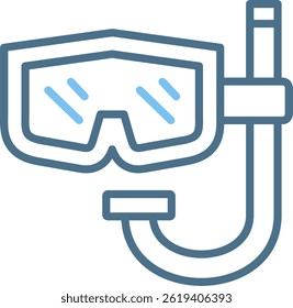 Snorkeling Line Two Colour Icon