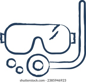 snorkeling mask hand drawn vector illustration