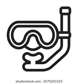 Snorkeling mask icon. Editable line icon. Vector illustration