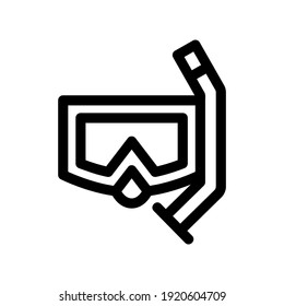 snorkeling mask icon or logo isolated sign symbol vector illustration - high quality black style vector icons
