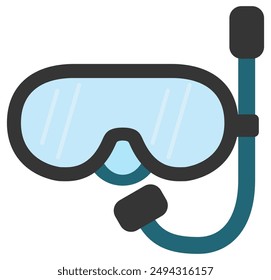 Snorkeling mask isolated on white background.