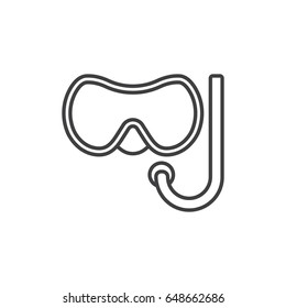 Snorkeling mask line icon.
