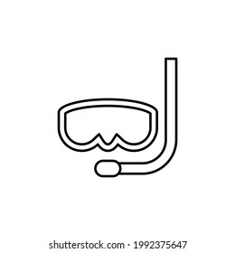 Snorkeling mask linear icon on white background
